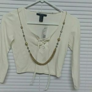 Crop white new whit necklace of gift